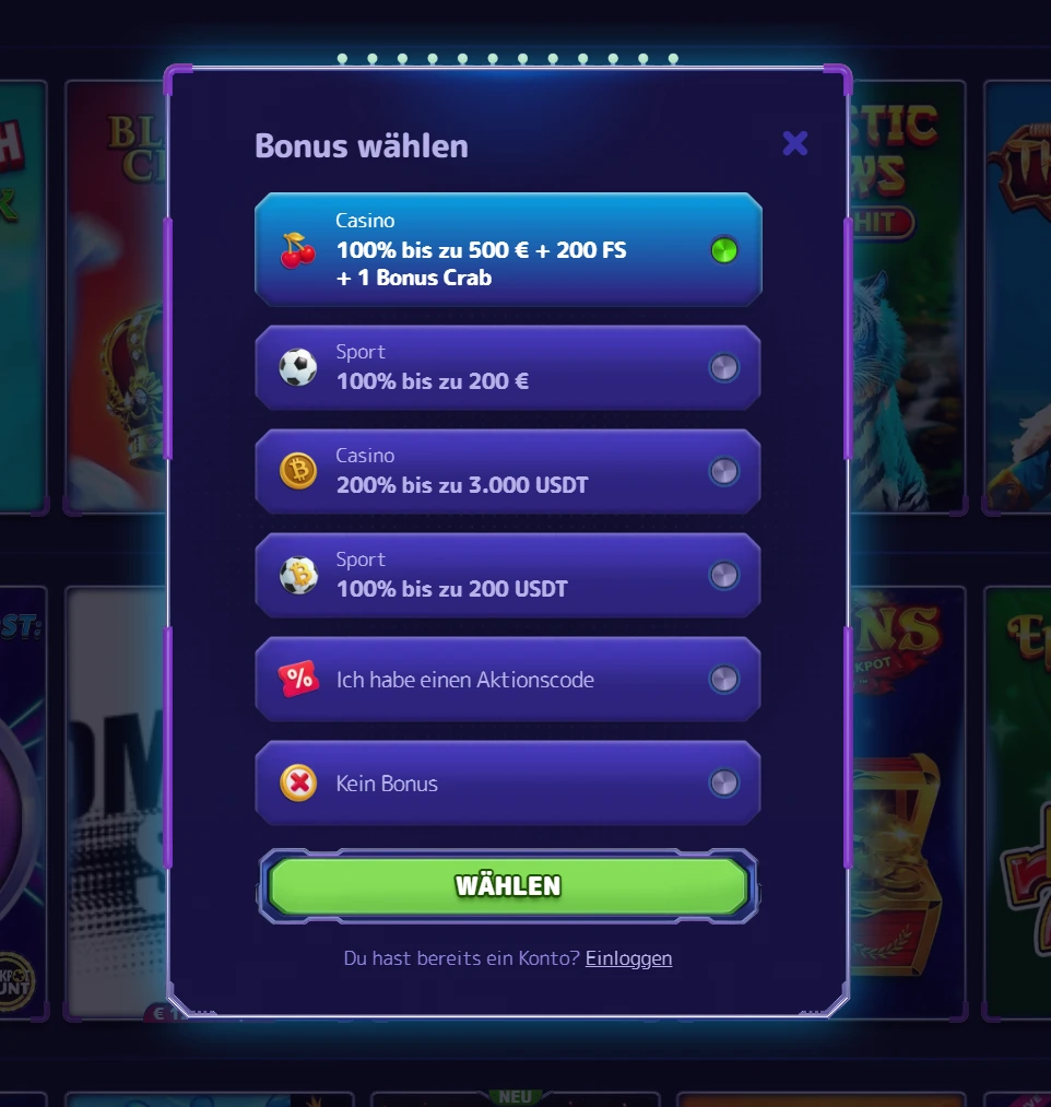 Alf Casino Bonus Auswahl mit Willkommensbonus bis 500 Euro und Sportbonus bis 200 Euro