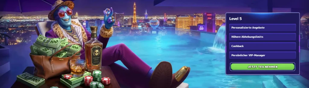 Alf Casino VIP Programm Level 5 mit Cashback und höheren Auszahlungslimits